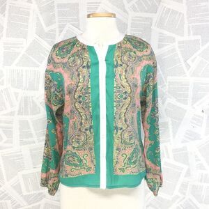 MM Couture Miss Me Top Paisley Button Hi-Lo XS